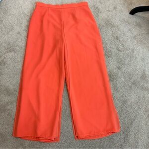 Joseph ribkoff peach orange trouser dress pants chiffon overlay Sz 16 wide leg